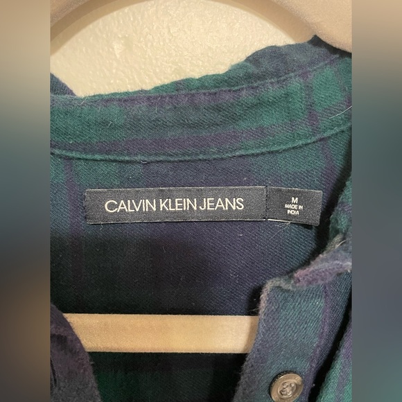 Calvin Klein Jeans Women’s Half Button Flannel Size M - Picture 3 of 4